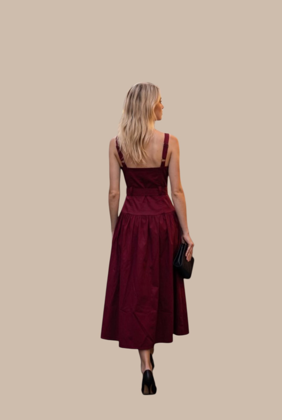 Holiday Capsule 2026 — MINAMIST Red Mahogany Zip‑Front Midi Dress | Structured 