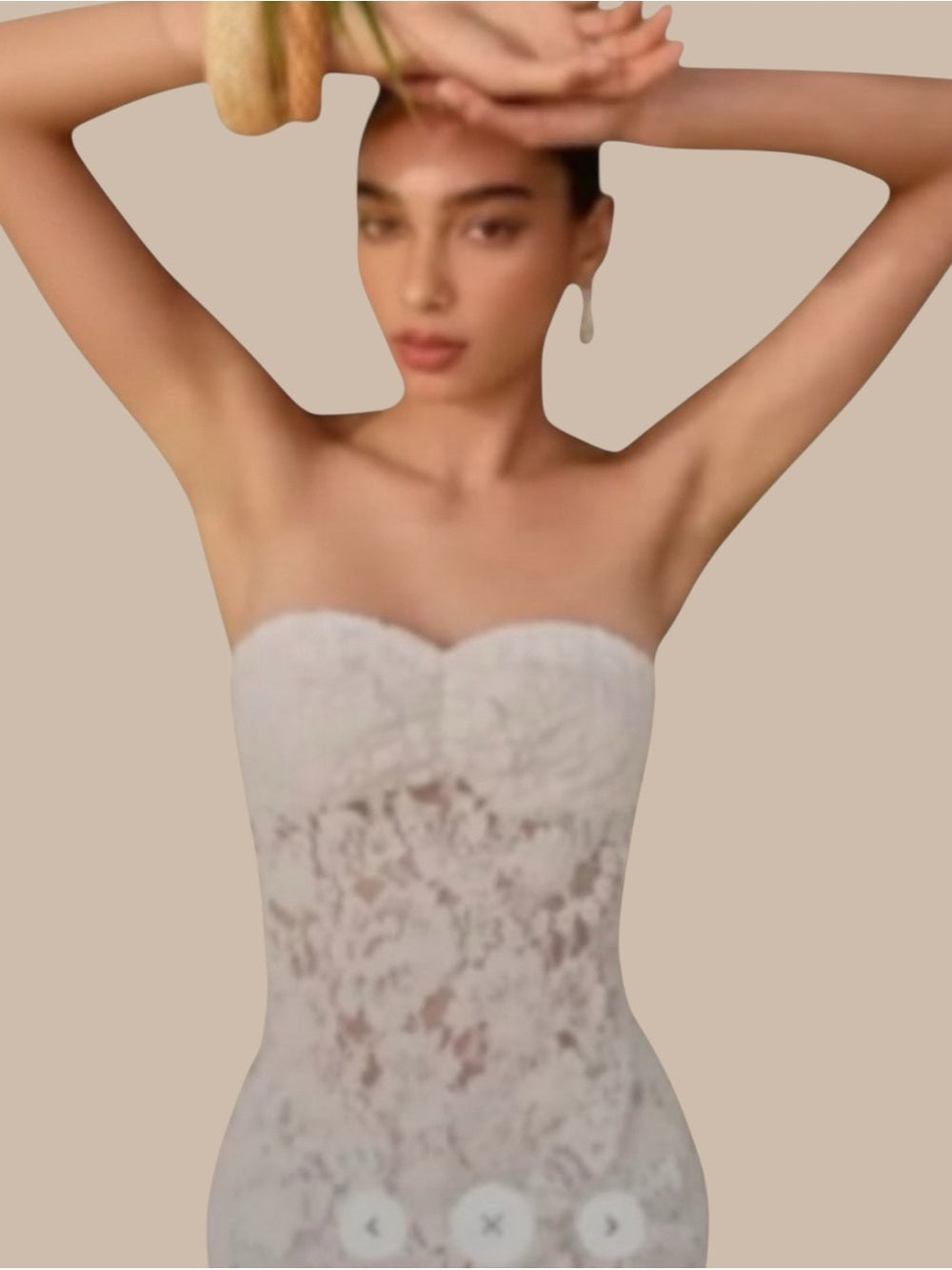 Strapless Lace Maxi Dress