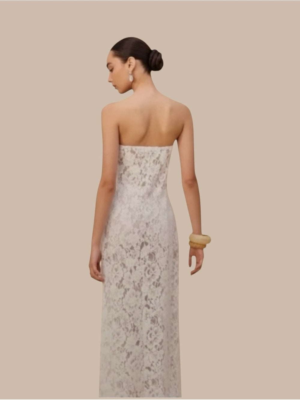 Strapless Lace Maxi Dress
